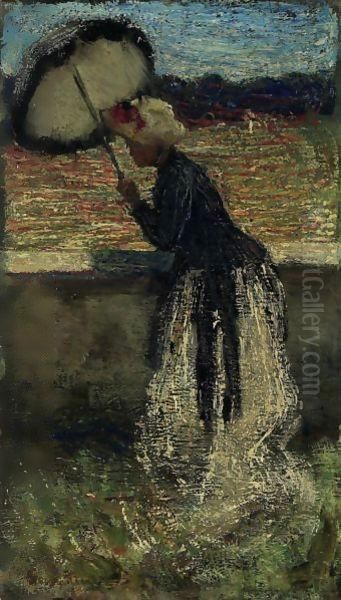Donna Con Ombrellawoman With An Umbrella - view 1