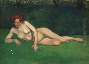 Nude With Butterflies, 1909 by Felix Edouard Vallotton