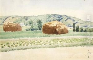 The Hay Stacks by Felix Edouard Vallotton