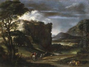 Paesaggio Con Scena Di Caccia by Annibale Carracci