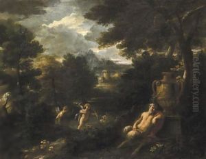 Fauno E Amorini In Un Paesaggio