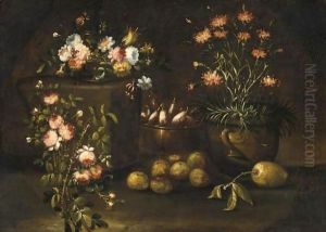 Natura Morta Con Fiori, Pere E Mele