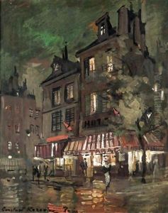 Parisian Street Corner By Night by Konstantin Alexeievitch Korovin