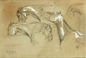 Studies Of Horses by Rosa Bonheur