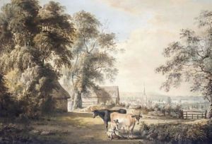 Stowmarket From Stowupland, Suffolk by Paul Sandby