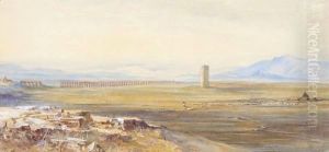 Campagna Di Roma, Alexandrine Aqueduct by Edward Lear