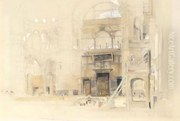 The Interior Of The Mosque Of Santa Sophia, Constantinople - view 1