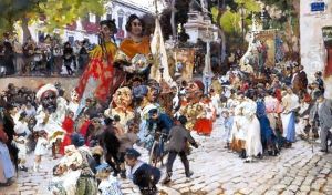 Procession Of Saint James The Apostle, Madrid by Francisco Pradilla y Ortiz