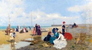 An Afternoon On The Beach by Francisco Miralles Galup