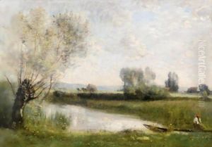La Peche Et La Fenaison (Environs De Ville-D'Avray)