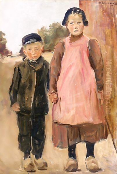Boy And Girl On The Village Road - view 1