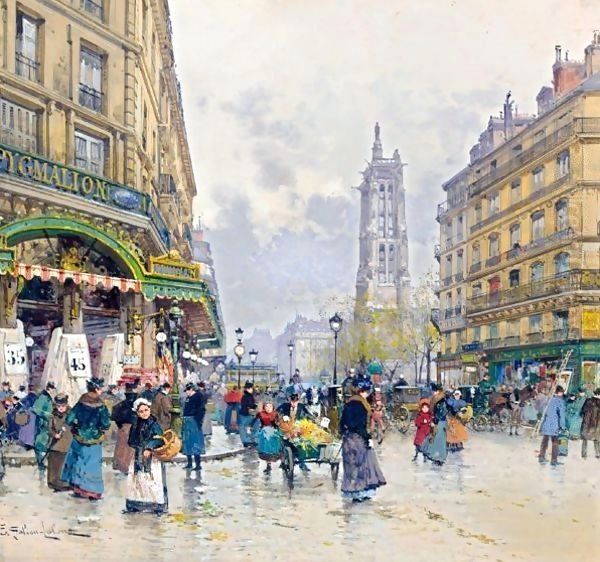 Vue De La Rue De Rivoli Avec La Tour St Jacques, Paris - view 1