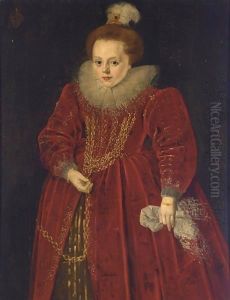 A Portrait Of Catherine D'Arckel by Frans Pourbus the younger