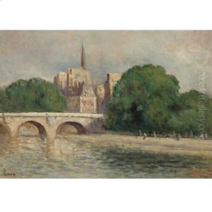 Paris, Notre Dame La Seine Et Le Vert Galant by Maximilien Luce