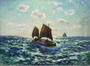La Barque Des Pecheurs En Bretagne by Henri Moret