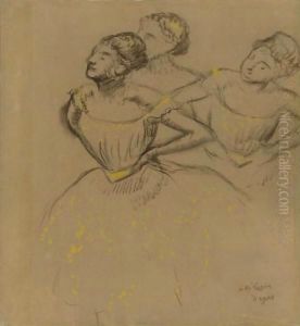 Etude De Trois Danseuses by Edgar Degas