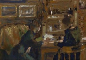 La Causerie (Deux Femmes Dans Un Interieur) by Georges Lemmen