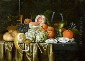 Still Life With A Roemer, Oysters, Oranges, Grapes, Apricots