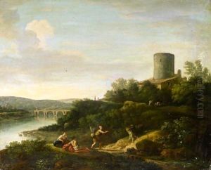 An Italianate Landscape With Figures In The Foreground by Jan Frans Van Bloemen (Orizzonte)
