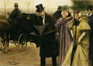 Arriving At The Pre Catelan Ball, Paris by Roman Ribera Cirera