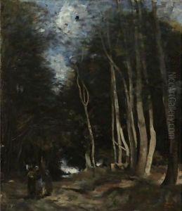 Ville D'Avray, Une Allee Dans Les Bois by Jean-Baptiste-Camille Corot