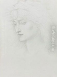Head Study From The Perseus Series by Sir Edward Coley Burne-Jones