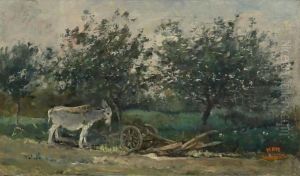 A Donkey Near His Plough
