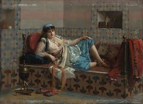 An Arab Beauty With Her Hookah - view 1