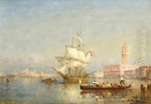 Vue De Venise by Charles Clement Calderon