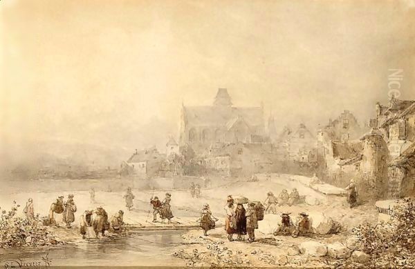 Washer Women By A Town - view 1
