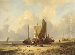The Return Of The Fishing Boats by Remigius Adriannus van Haanen