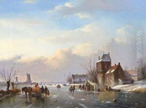 Skaters On A Frozen Water Way