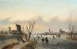 A Winter Landscape With Figures