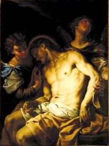 The Dead Christ Supported By Two Angels by Francesco Trevisani