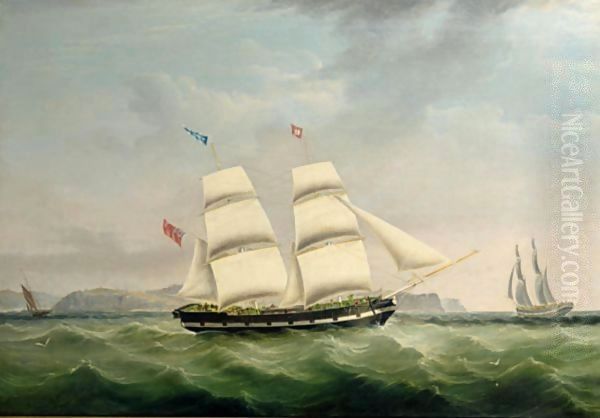 The Brig Medora In Two Positions Off Whitehaven - view 1