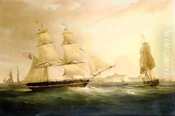 The Merchant Vessel Peru In Three Positions Off The Coast Of Dover - view 1