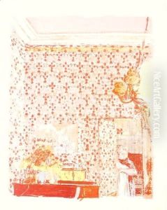 Interieur Aux Tentures Roses by Jean-Edouard Vuillard