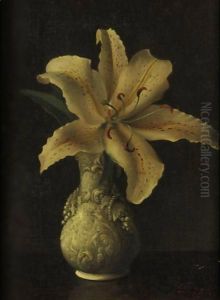 Day Lily In A White Vase