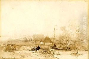 Figures Resting In A River Landscape Figures Resting In A River Landscape