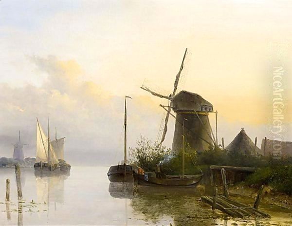 A Riverlandscape At Sunset - view 1