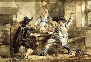 Men Smoking And Eating In An Inn by Herman Frederik Carel ten Kate