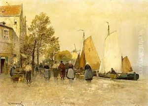 A Fishmarket In A Dutch Town by Carl Wagner