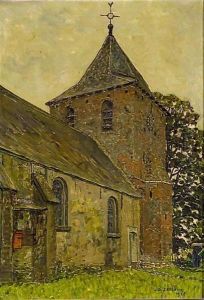 A View Of A Church, Kootwijk by Jan Adam Zandleven