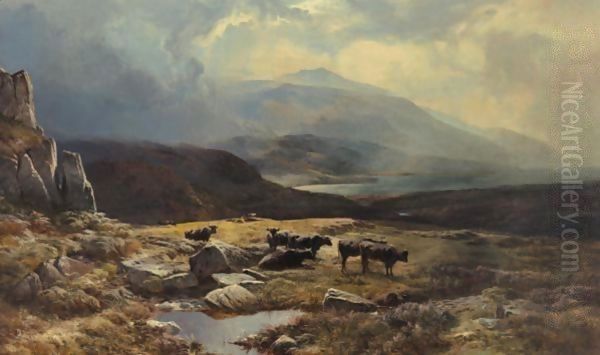A Mountain Landscape With Cattle - view 1