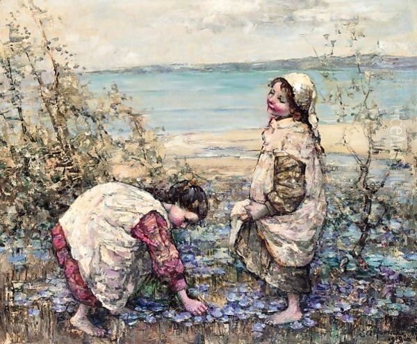 Collecting Violets At Brighouse Bay - view 1