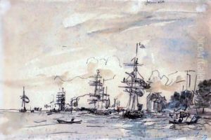 Anvers, Le Port by Eugene Boudin