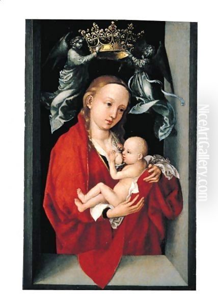 The Virgin And Child Crowned By Angels, In A Window Embrasure - view 1
