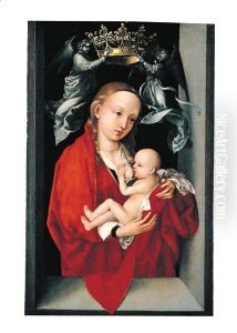 The Virgin And Child Crowned By Angels, In A Window Embrasure