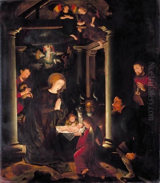 The Adoration Of The Shepherds, With The Annunciation To The Shepherds Beyond - view 1