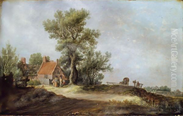 Landscape With Peasants Before A Dilapidated Cottage - view 1